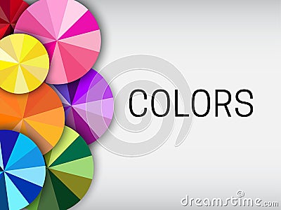 Colors Banner Background Design with Color Wheels in Blue, Red, Pink, Purple, Green, Yellow and Orange Colors Vector Illustration