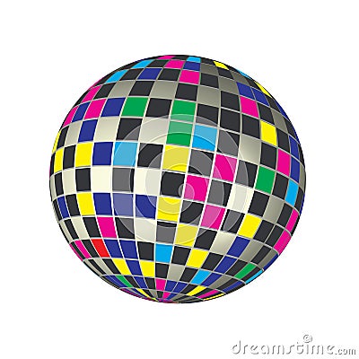 Colors 3D Render Spectrum Squares Mosaic World Globe Vector Symbol Background Illustration Vector Illustration