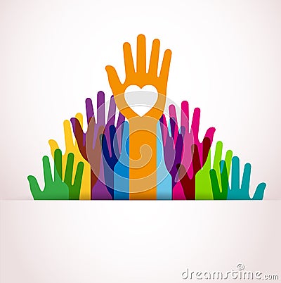 Colors hands up Vector Illustration