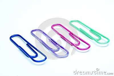 Colors paper clip Stock Photo