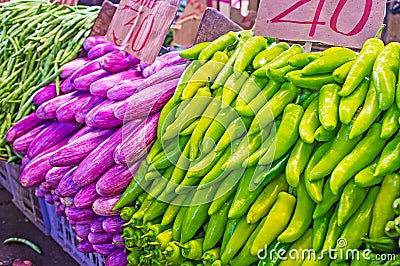 The colors of vegetable market Stock Photo