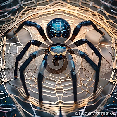 A colossal cosmic spider with legs of cosmic threads, weaving intricate webs that connect worlds5 Stock Photo