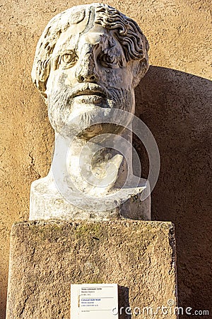 Colossal male head, white marble, 2 Nd century A.D Stock Photo