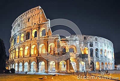 Colosseum Coliseum at night, Rome, Italy Editorial Stock Photo