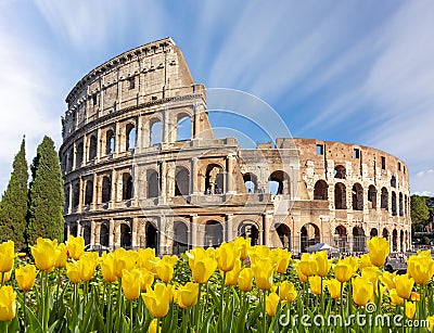 Colosseum Coliseum in spring, Rome, Italy Stock Photo