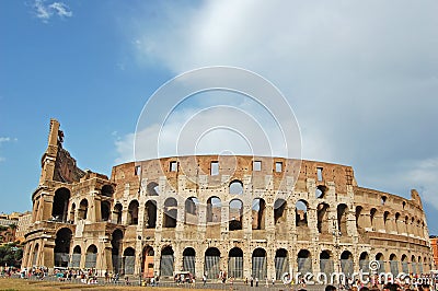 The Colosseum, famous ancient amphitheater in Rome Stock Photo