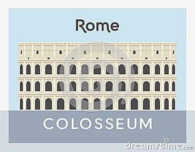 Colosseum flat style vector illustration Vector Illustration
