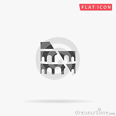 Colosseum flat vector icon Vector Illustration