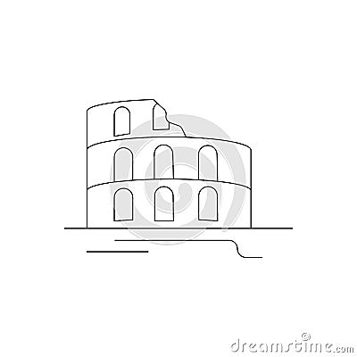 Colosseum line icon. Simple element illustration. Colosseum icon for your design Vector Illustration