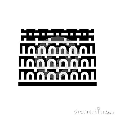 colosseum roma medieval construction glyph icon vector illustration Vector Illustration