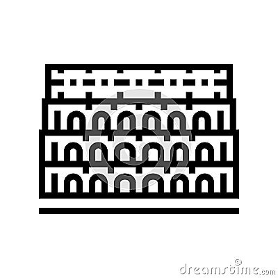 colosseum roma medieval construction line icon vector illustration Vector Illustration