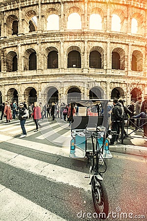 Colosseum, Rome. Italy. Arches and crowds of people. Editorial Stock Photo