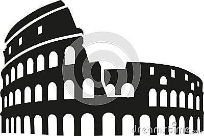 Colosseum rome silhouette Vector Illustration