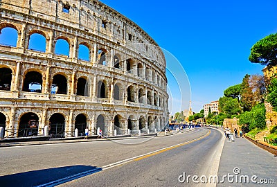 Colosseum in a sunny day in Rome Stock Photo