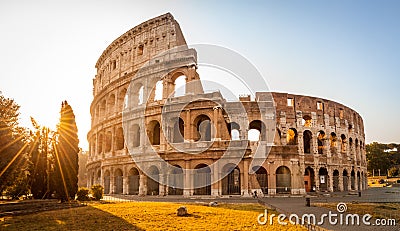 Colosseum at sunrise, Rome, Italy, Europe. Stock Photo
