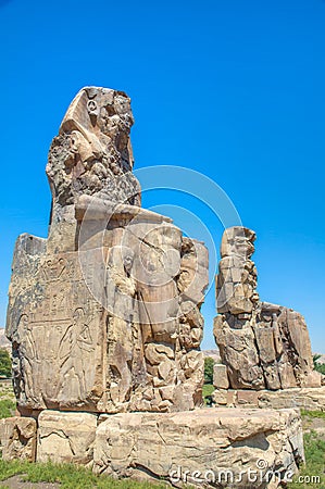 The Colossi of Memnon, Luxor, Egypt Stock Photo