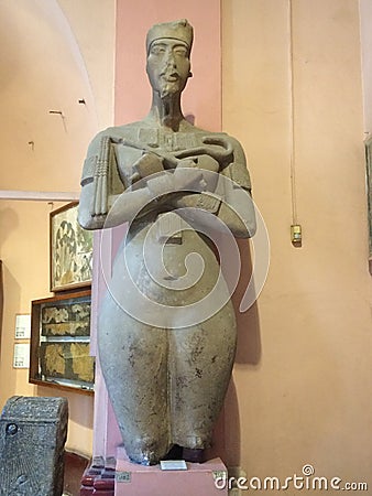 Original Statue of Akhenaten the egyptian museum in cairo Editorial Stock Photo