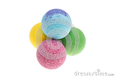 Colour bath bombs Stock Photo