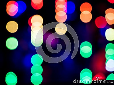 Colour blurred bokeh neon lights Stock Photo