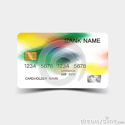 Colour credit card desing. And inspiration from abstract. Vector Illustration