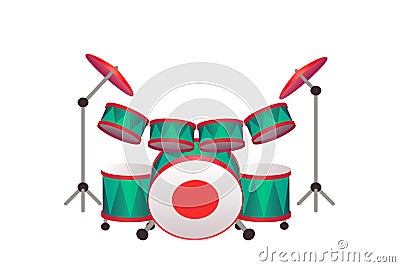 Colour drums isolated on white background. Stock Photo