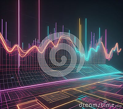 colour electric waves. Stock Photo