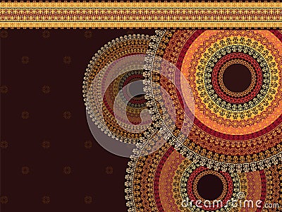 Colour Henna Mandala Background Vector Illustration