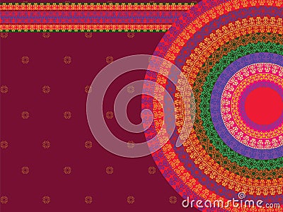 Colour Henna Mandala Background Vector Illustration