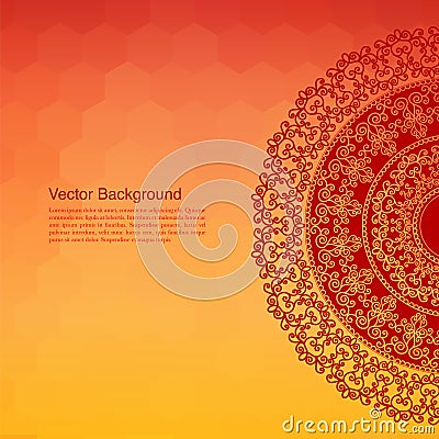 Colour Henna Mandala Background Vector Illustration