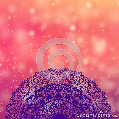 Colour Henna Mandala Background Vector Illustration