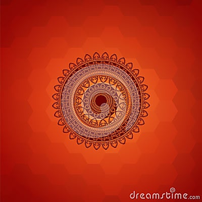 Colour Henna Mandala Background Vector Illustration