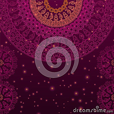 Colour Henna Mandala Background Vector Illustration