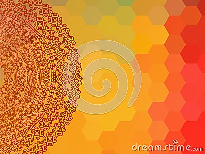 Colour Henna Mandala Background Vector Illustration