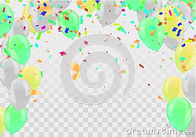 Colour holiday balloons background, baner, design ellements for decoration Vector Illustration