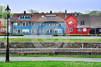 Colour houses in Moss, Norway Stock Photo