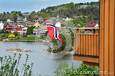 Colour houses in Moss, Norway Stock Photo