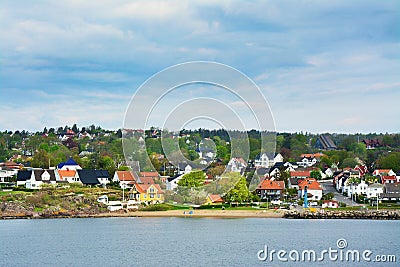 Colour houses in Moss, Norway Stock Photo