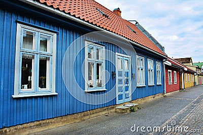 Colour houses in Moss, Norway Stock Photo