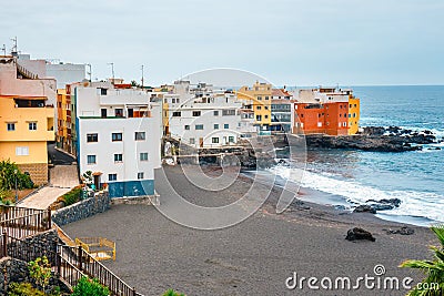 Colour houses of Punta Brava in Puerto de la Cruz, Tenerife Stock Photo
