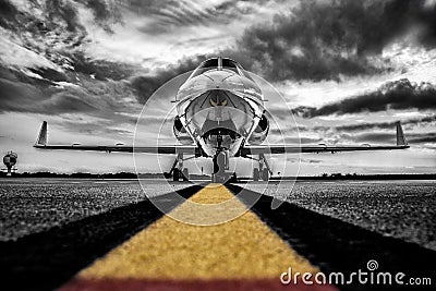 Color key picture of a business jet Stock Photo