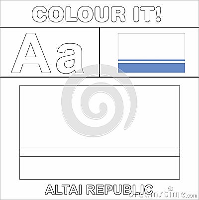 Colour it Kids colouring Page country starting from English Letter A a Altai Republic How to ColorFlag Stock Photo