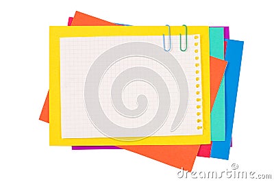 Colour paper with a paper clip Stock Photo