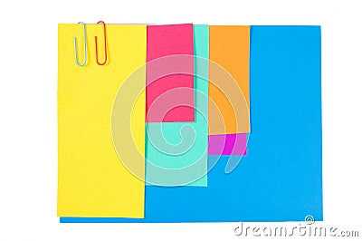 Colour paper with a paper clip Stock Photo