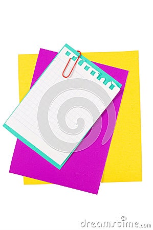 Colour paper with a paper clip Stock Photo