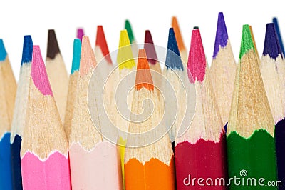 Colour pencils isolated over white Stock Photo