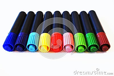 Coloured filt pens Stock Photo