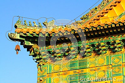 Coloured glaze building Stock Photo