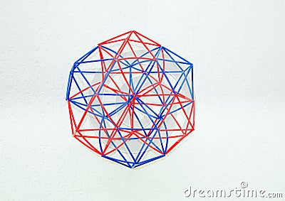 Coloured Handmade Dimensional Model Of Geometric Solid Stock Photo