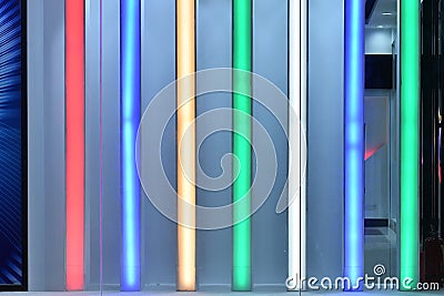 Coloured led light wall Stock Photo