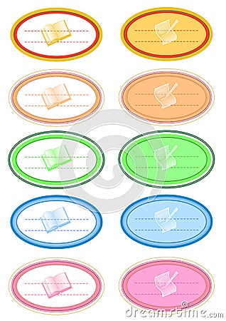 Coloured oval labels 2 Stock Photo